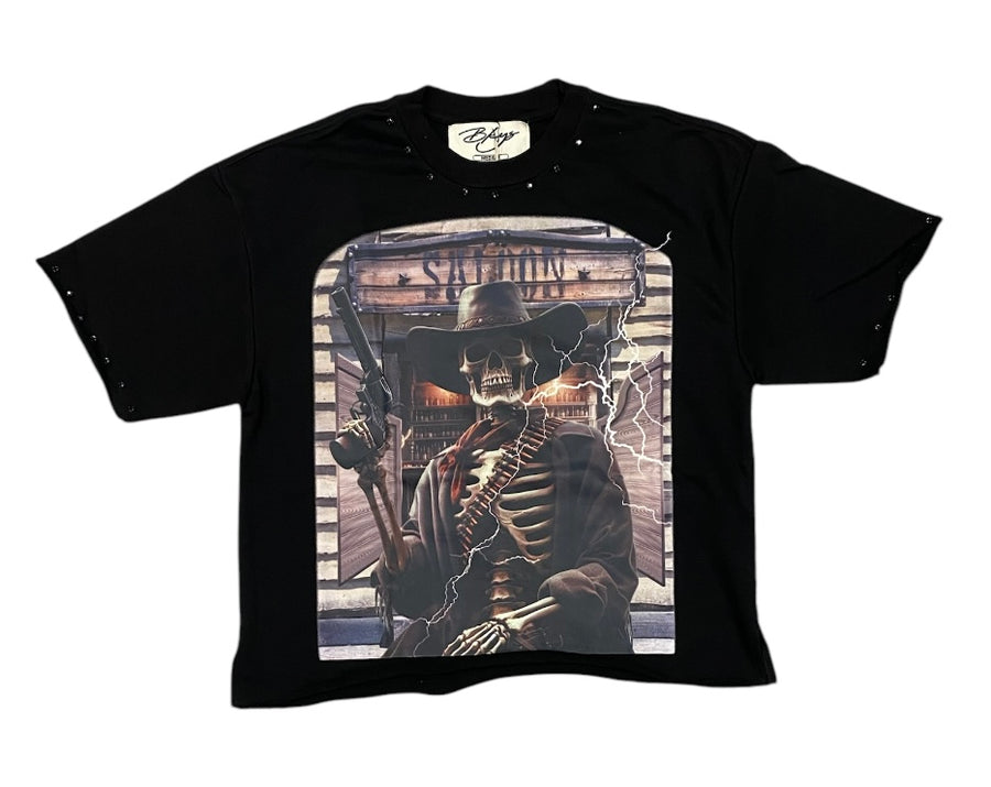 Reaper Of The West Cropped T-Shirt black T1245