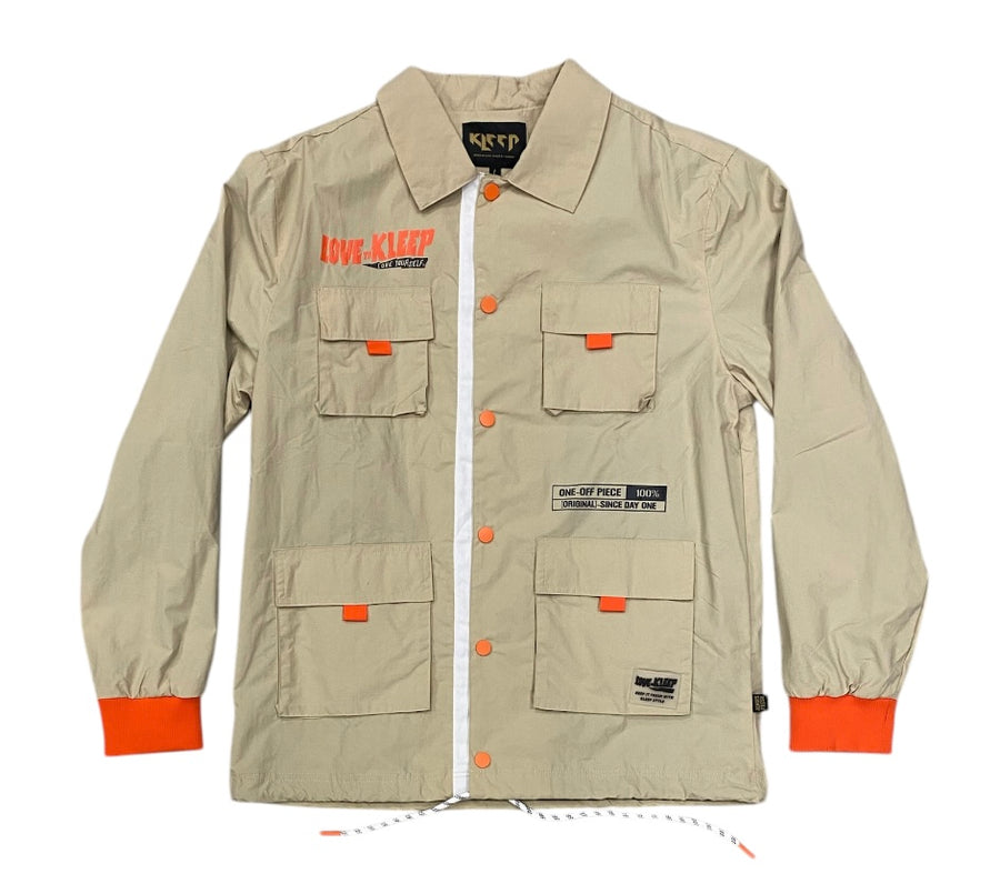 NUAL Men's premium crispy nylon long sleeve coach jacket’s