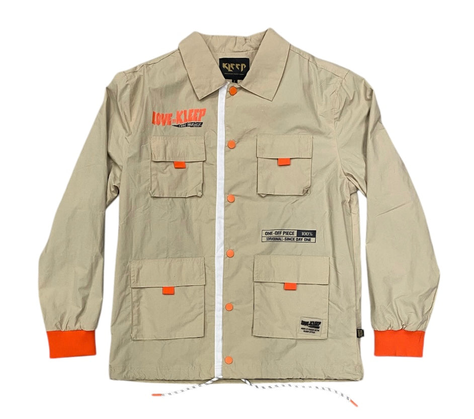NUAL Men's premium crispy nylon long sleeve coach jacket’s