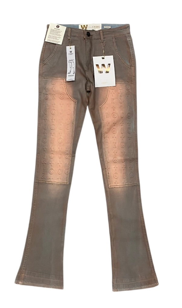 Stacked Fit Blue Grey Wash Jeans
