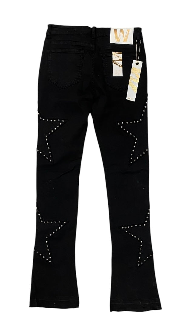 Stacked Fit Jet Black Jeans