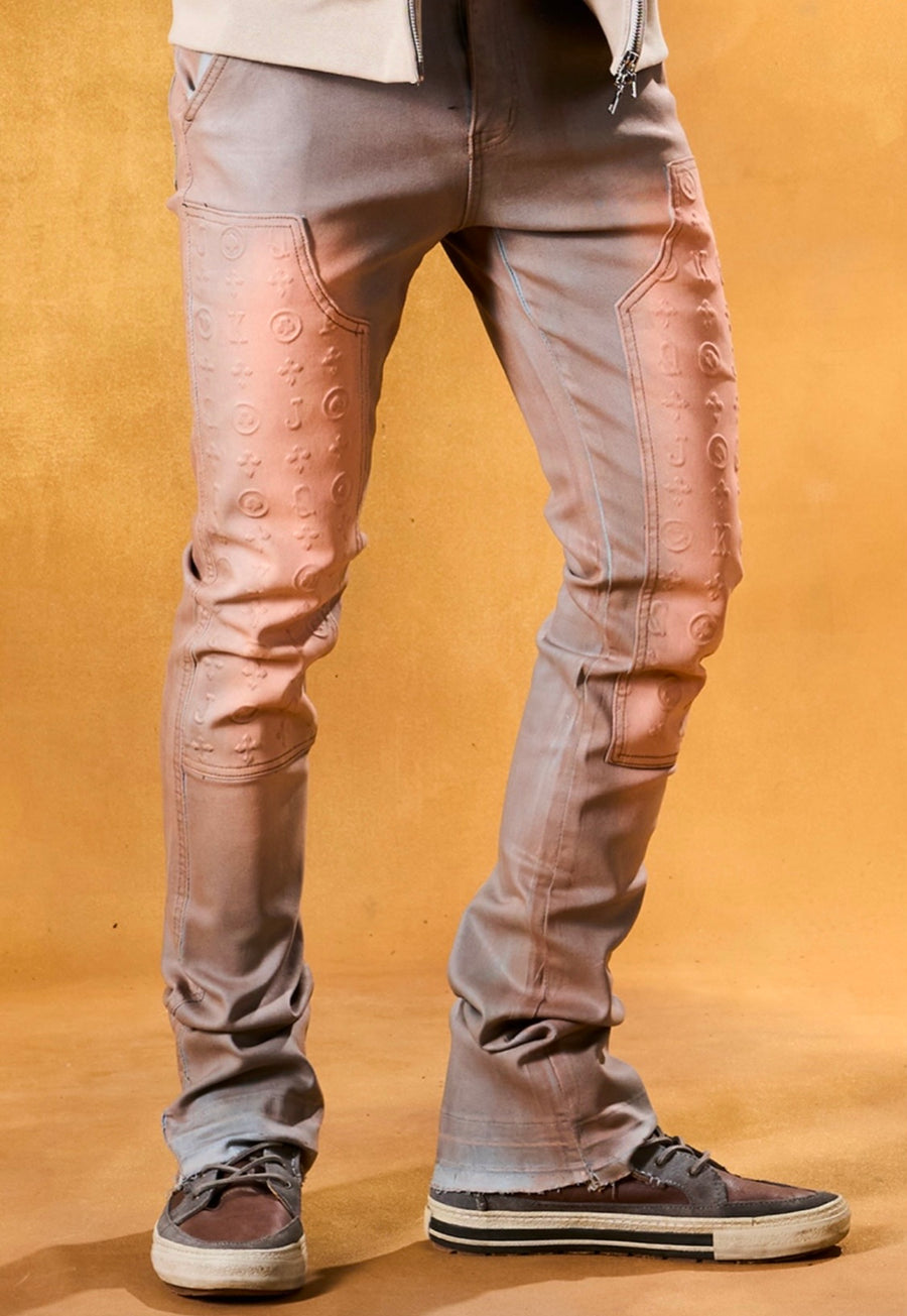 Stacked Fit Blue Grey Wash Jeans