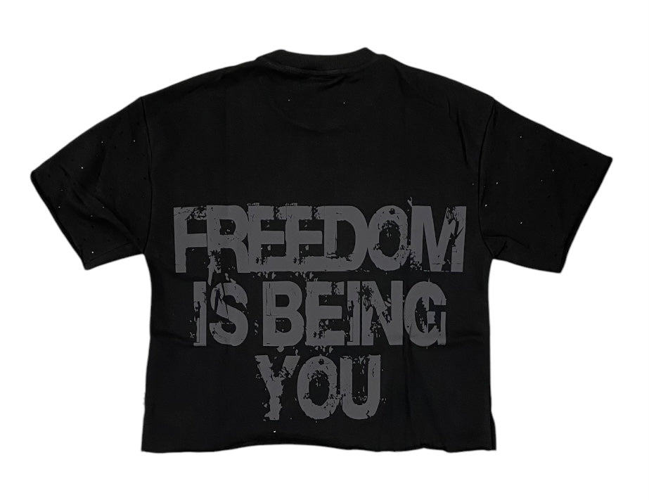 Freedom Is Being You Cropped T-Shirt