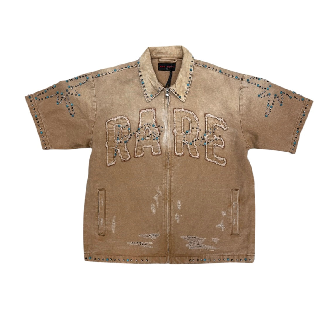 Rare Pace Denim zip up shirt wheat RJ6064