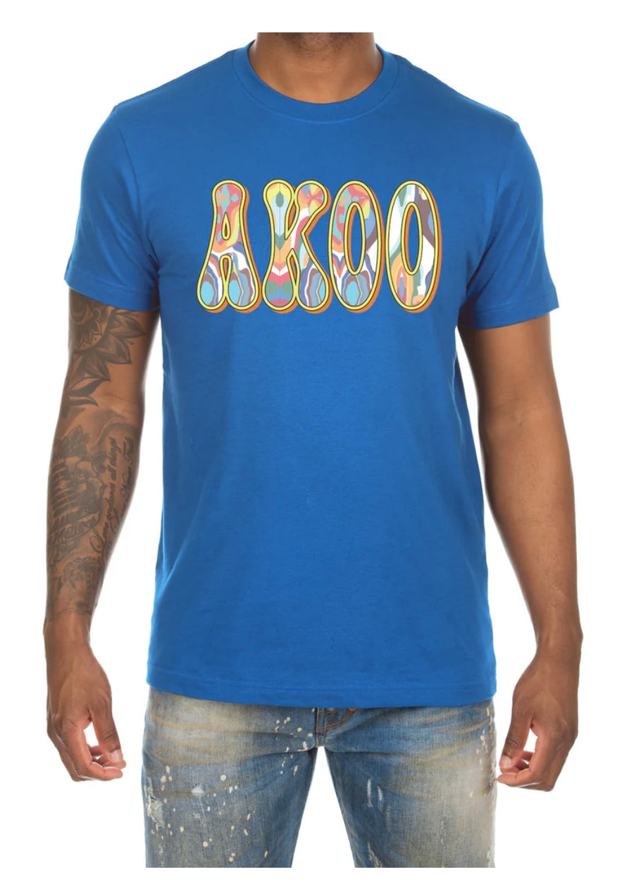 Akoo Mens Groovy Akoo SS Tee Palace Blue