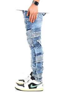 Kleep SPHERE Men's Premium Heavy Washed Skinny Denim Pants