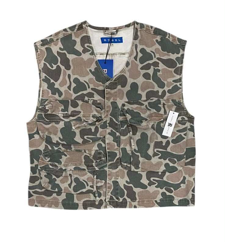 Rebel denim camo vest
