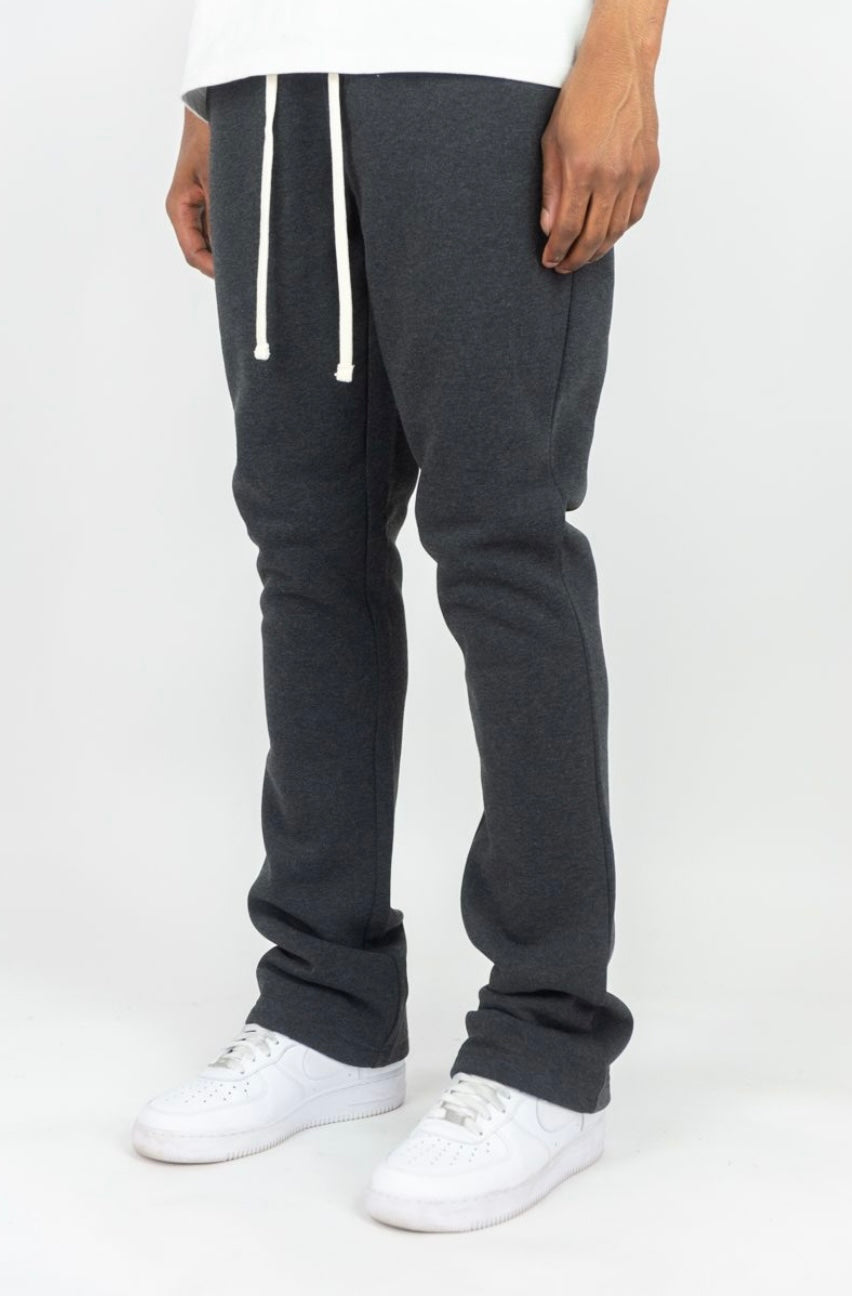 STACKED FLEECE PANTS ( charcoal )
