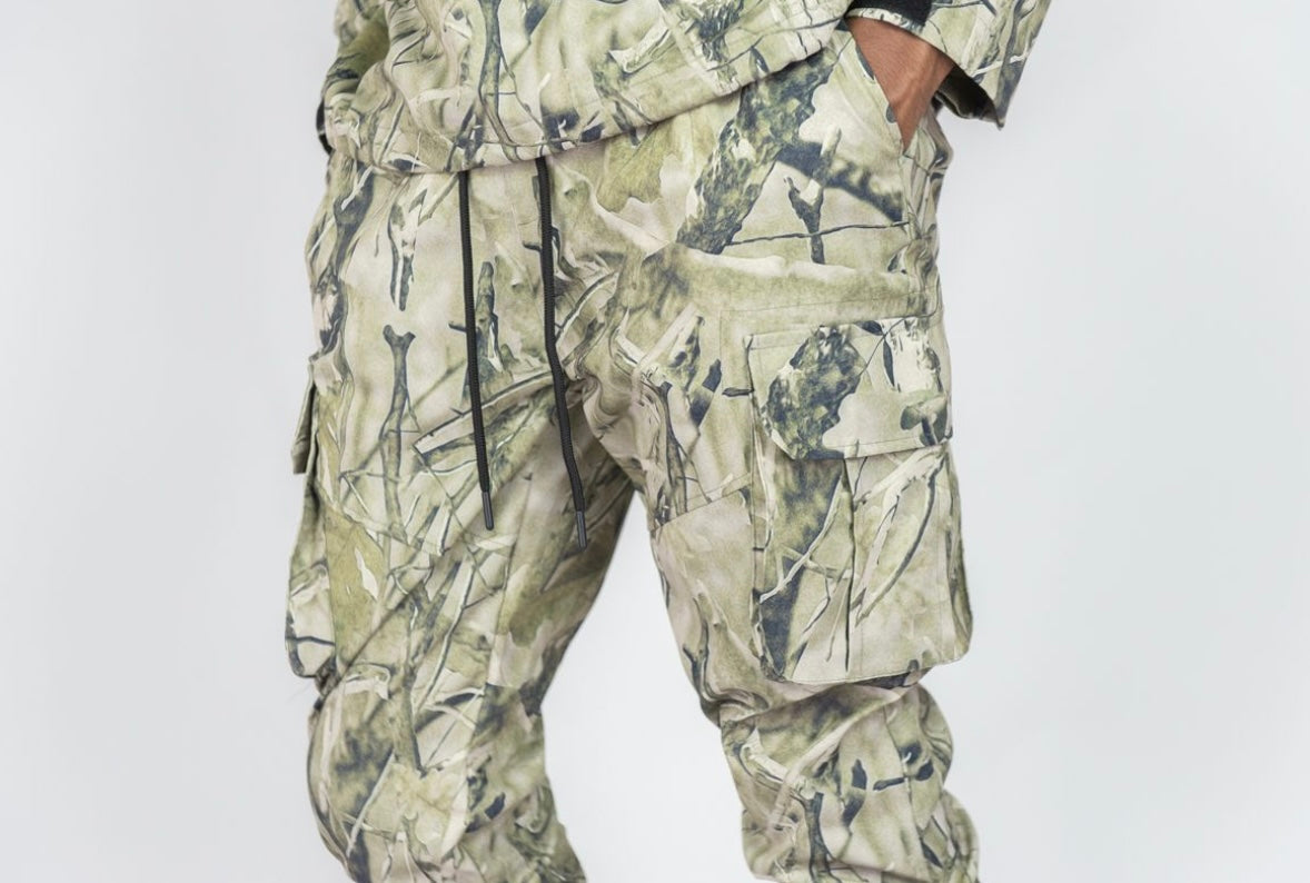 SAGE CAMO NYLON CARGO PANTS