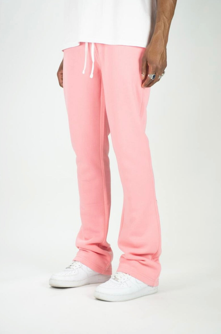 STACKED FLEECE PANTS (  pink )