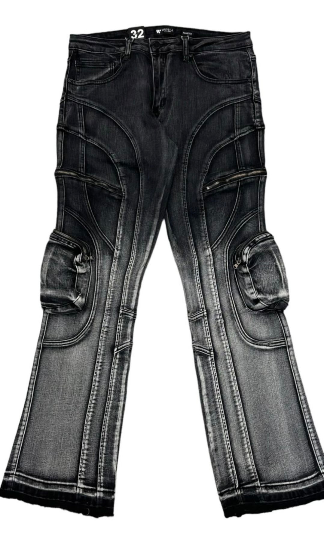 MEN’S WAIMEA STACKED FIT BLACK WASH JEANS