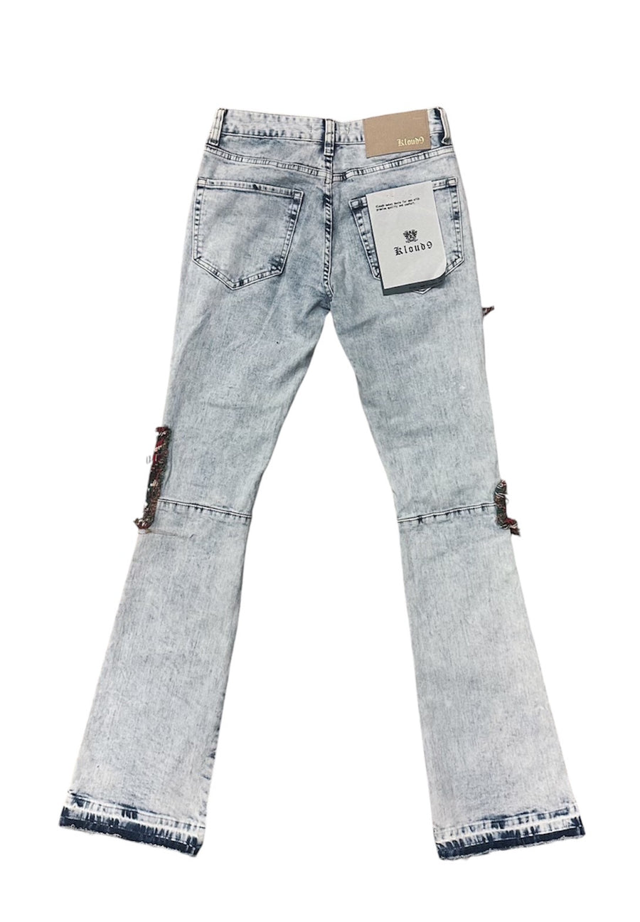kloud9  Patched Stacked jeans