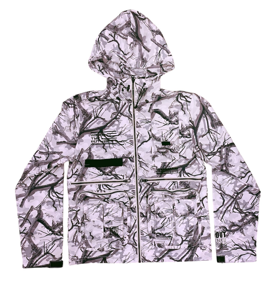 white tree windbreaker jacket