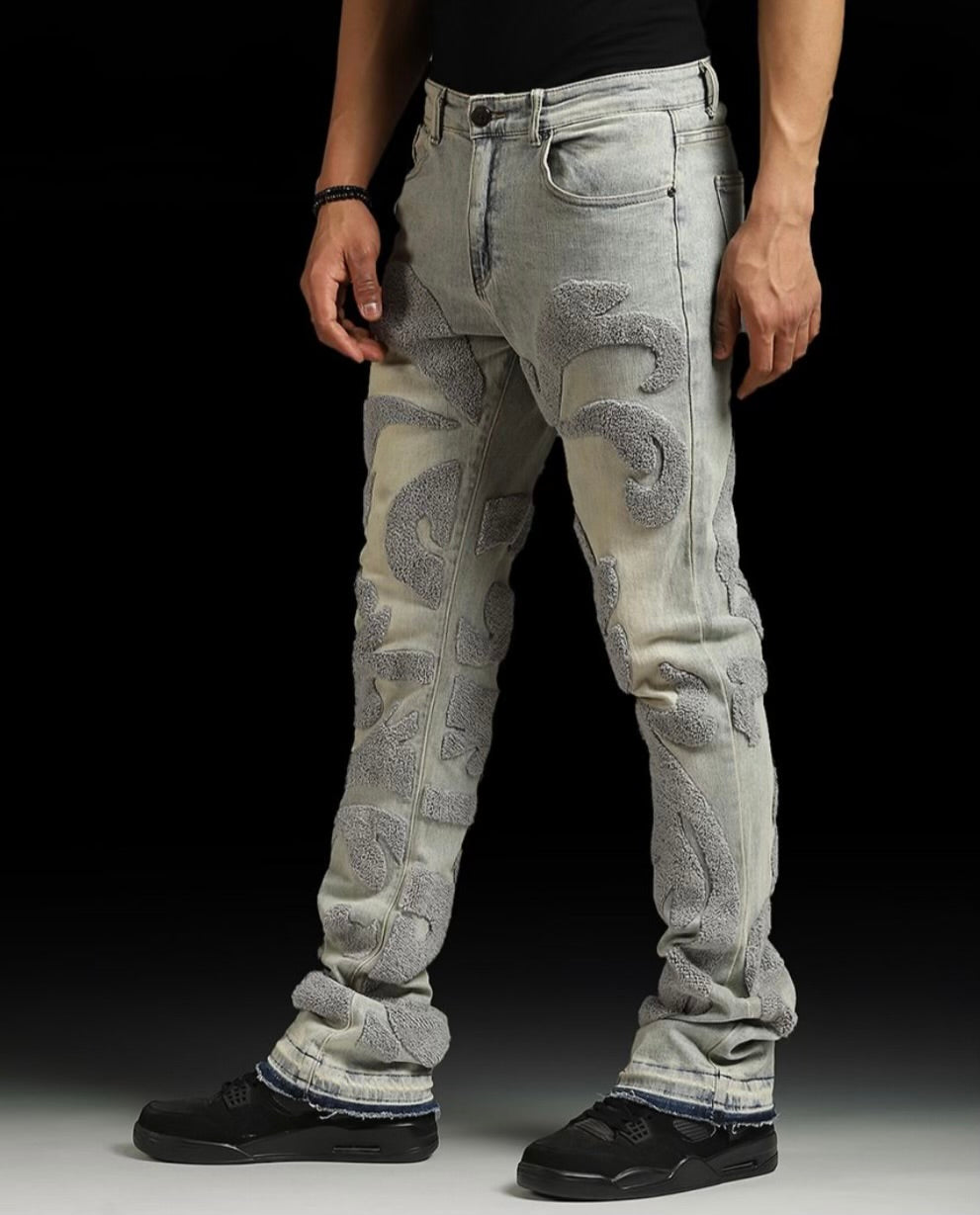 MEN’S WAIMEA STACKED FIT BLEACH WASH JEANS
