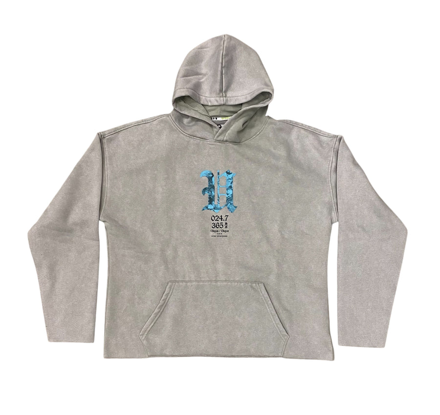 Oversized cropped washed hoodie