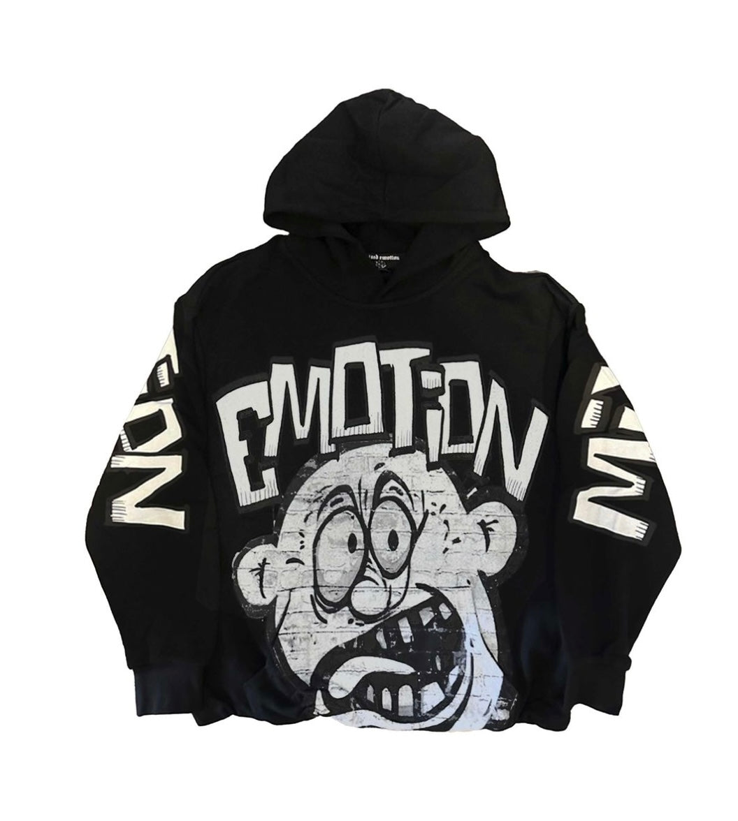 BLACK CROPPED MONSTER HOODIE