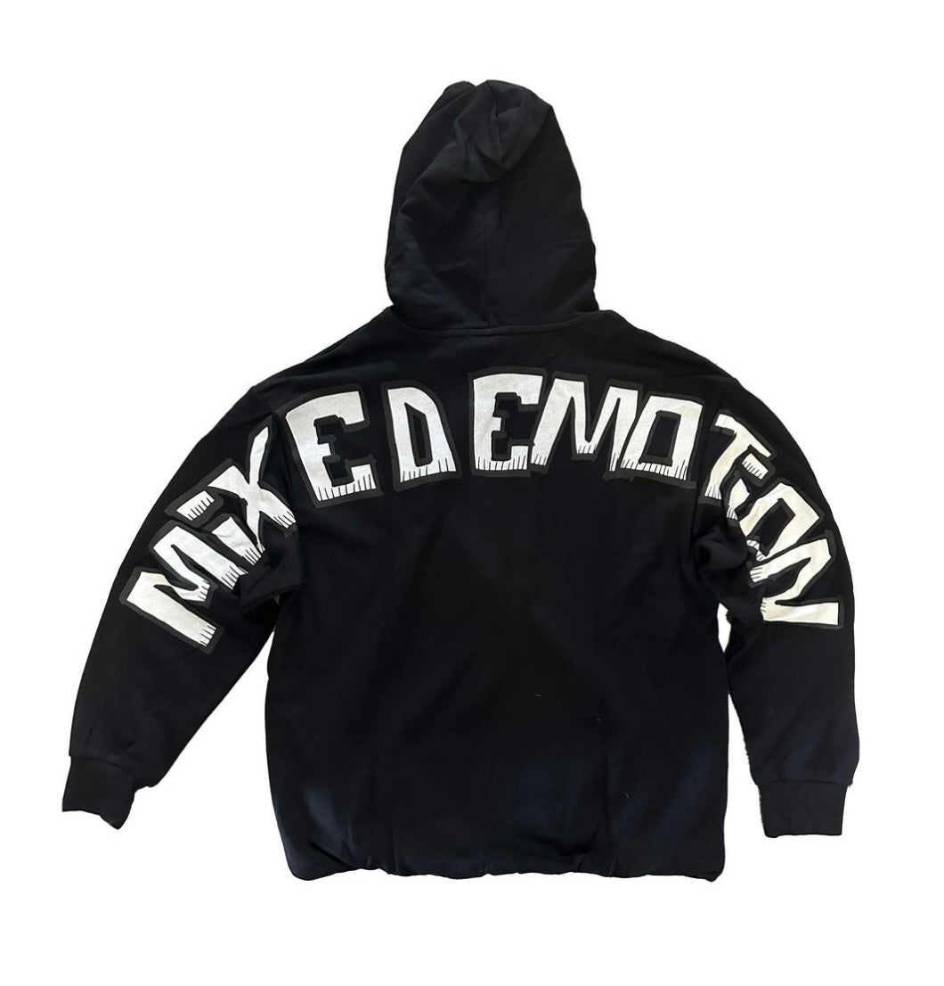 BLACK CROPPED MONSTER HOODIE