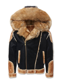 Men's El Jefe Shearling Moto Jacket black coffee