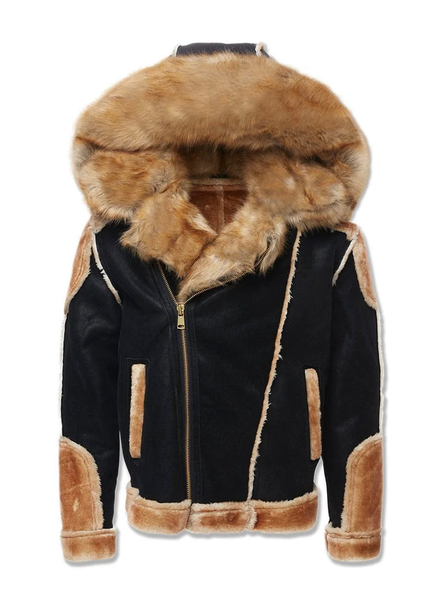 Men's El Jefe Shearling Moto Jacket black coffee