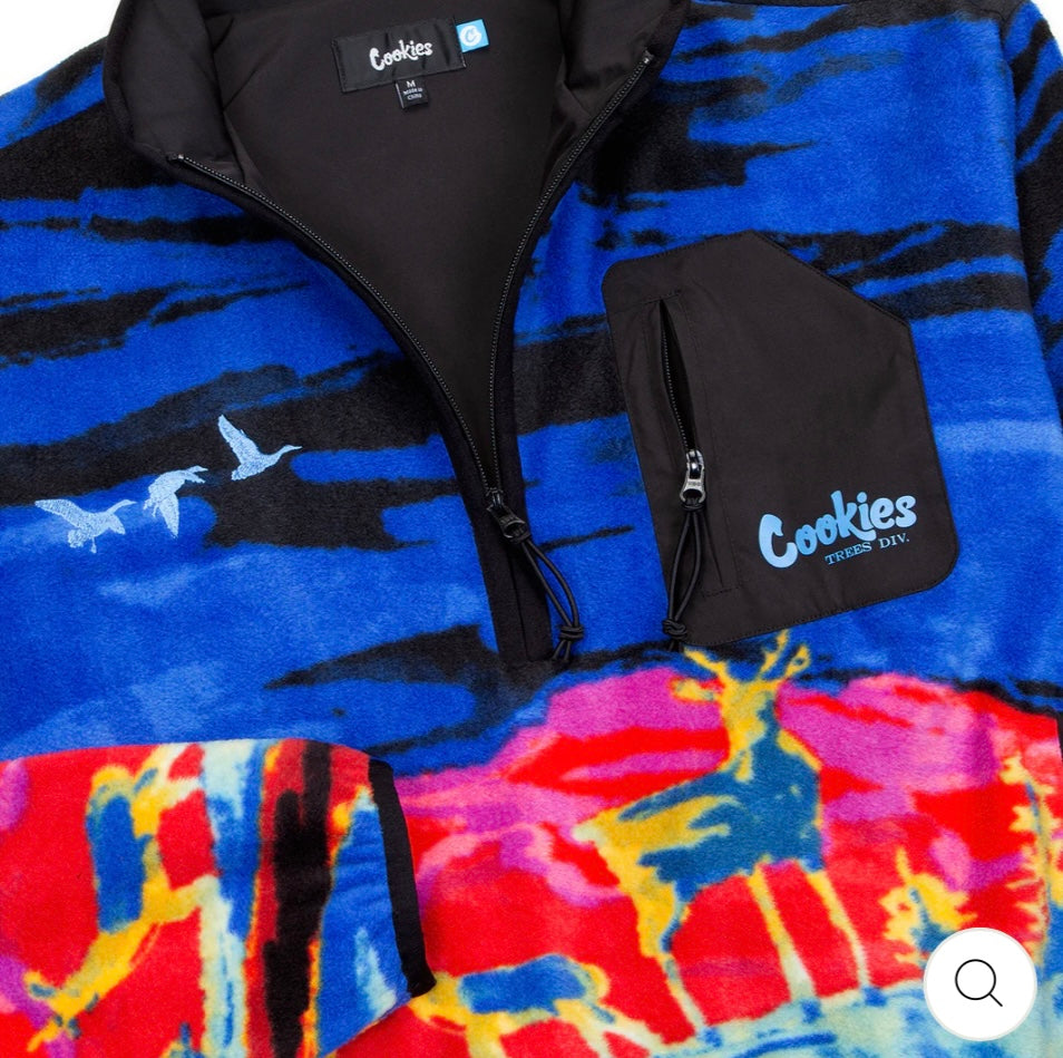 Tree Division All Over Print Polar Fleece Half Zip Jacket