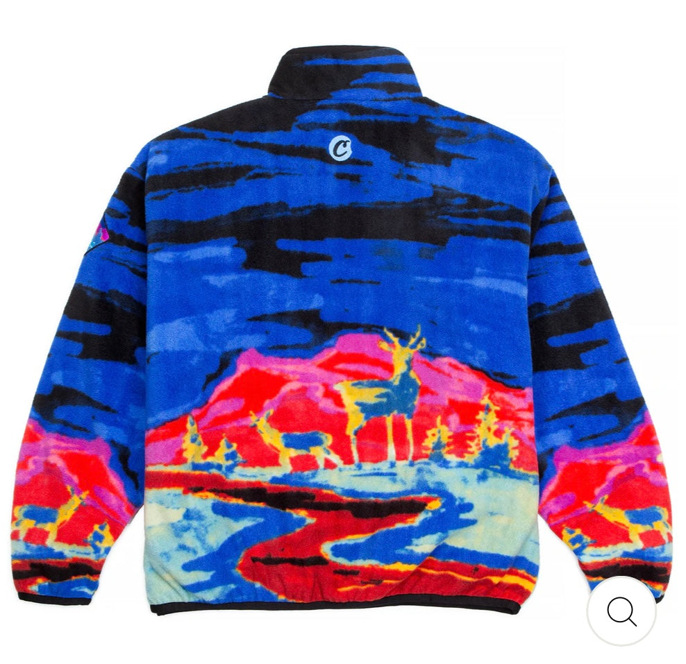 Tree Division All Over Print Polar Fleece Half Zip Jacket