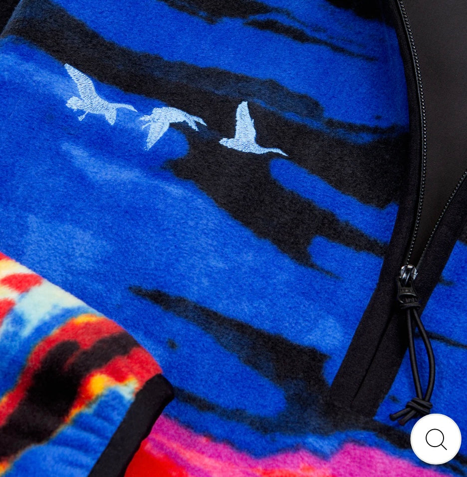 Tree Division All Over Print Polar Fleece Half Zip Jacket