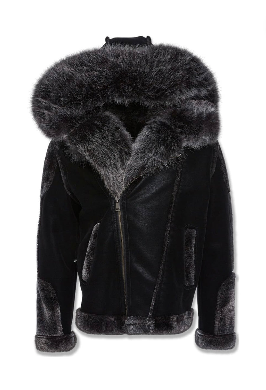 El Jefe Shearling Moto Jacket (Black)