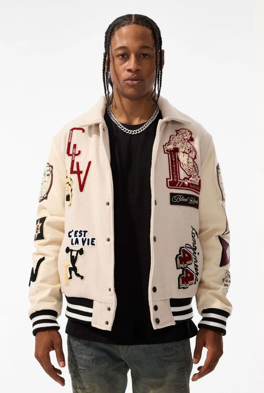 CARPE DIEM VARSITY JACKET (BONE)