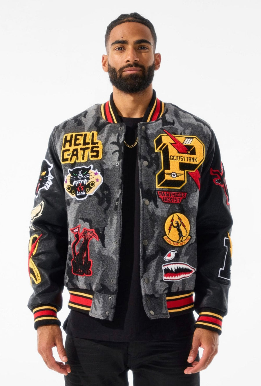 HELLCAT VARSITY JACKET (BLACK CAMO)