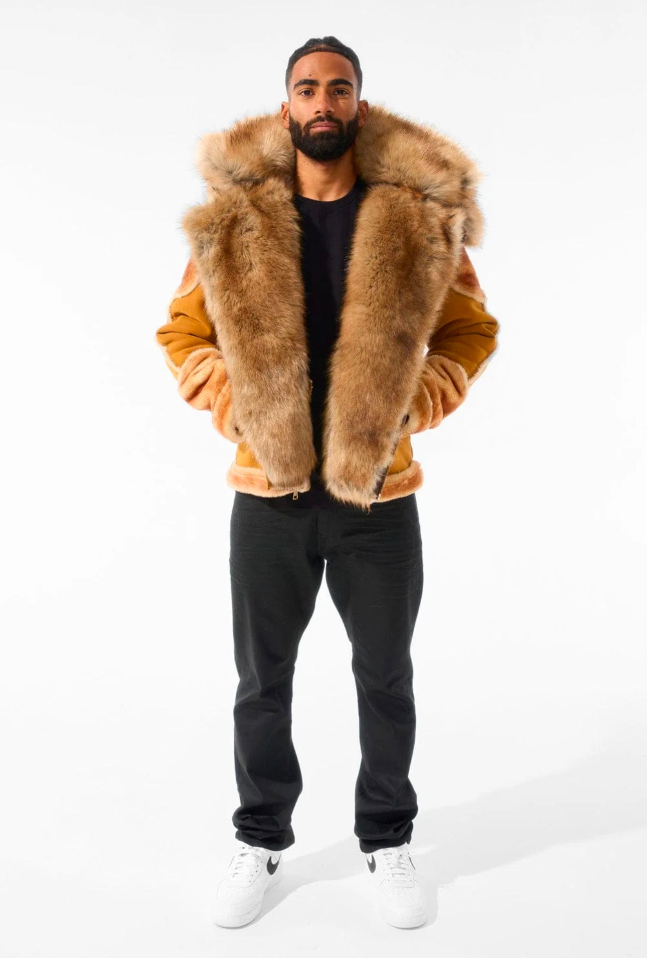 EL JEFE SHEARLING MOTO JACKET (COGNAC) | upstairs