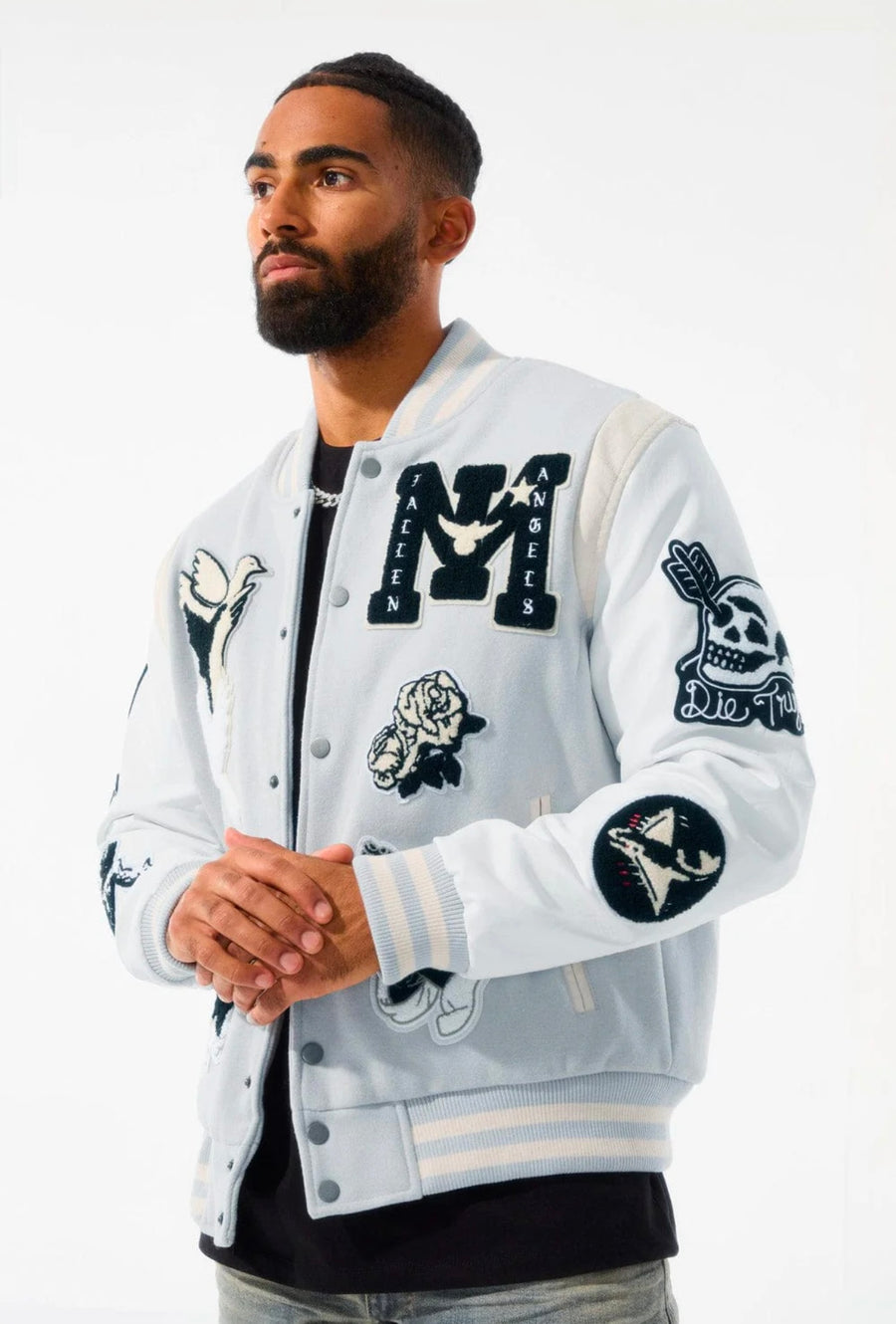 Fallen Angels Varsity Jacket (Light Grey)