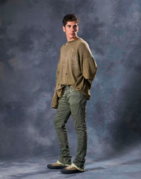 Stacked Fit Green Jeans