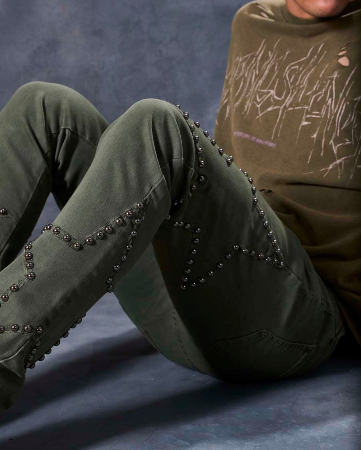 Stacked Fit Green Jeans