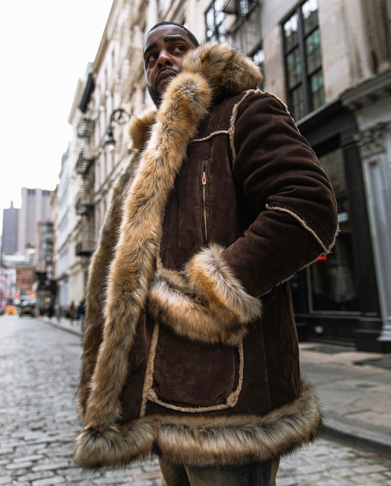 Jordan Craig Aspen Shearling Jacket (BROWN)