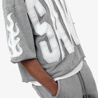 CROPPED GRAY SAINT SHORT SLEEVE