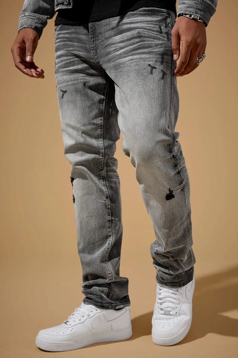 Straight Fit - Foundry Denim - Collins Collection SMOKED GREY JC2385