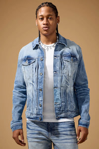 Foundry Denim Trucker Jacket RIVER BLUE JJ2385