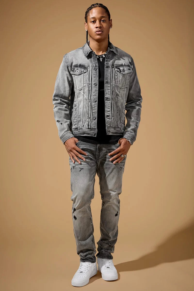 Foundry Denim Trucker Jacket SMOKED GREY JJ2385