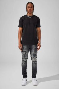 Slim Taper Fit - Newport Denim - Sean Collection black shadow JS2337