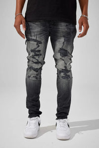 Slim Taper Fit - Newport Denim - Sean Collection black shadow JS2337