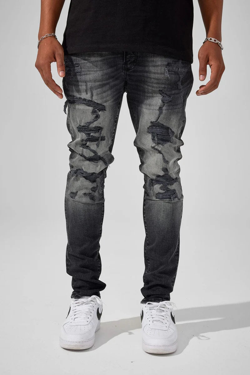 Slim Taper Fit - Newport Denim - Sean Collection black shadow JS2337
