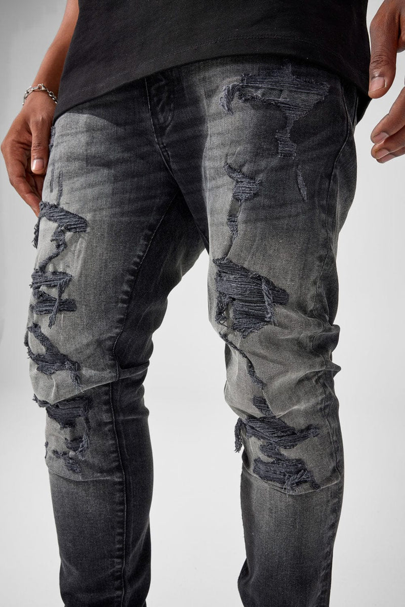 Slim Taper Fit - Newport Denim - Sean Collection black shadow JS2337