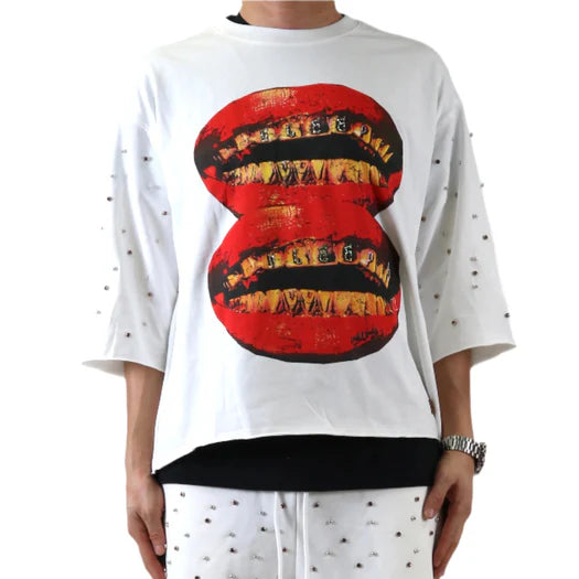 CLAIN SN/ Jersey 3/4 Sleeve Crop Top Tee KT-1820