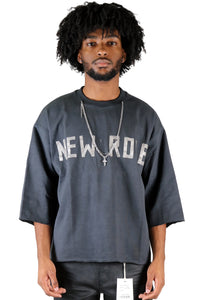 AVOYA S/N Jersey 3/4 Sleeve Crop Top Tee with Detachable Necklace KT-1960