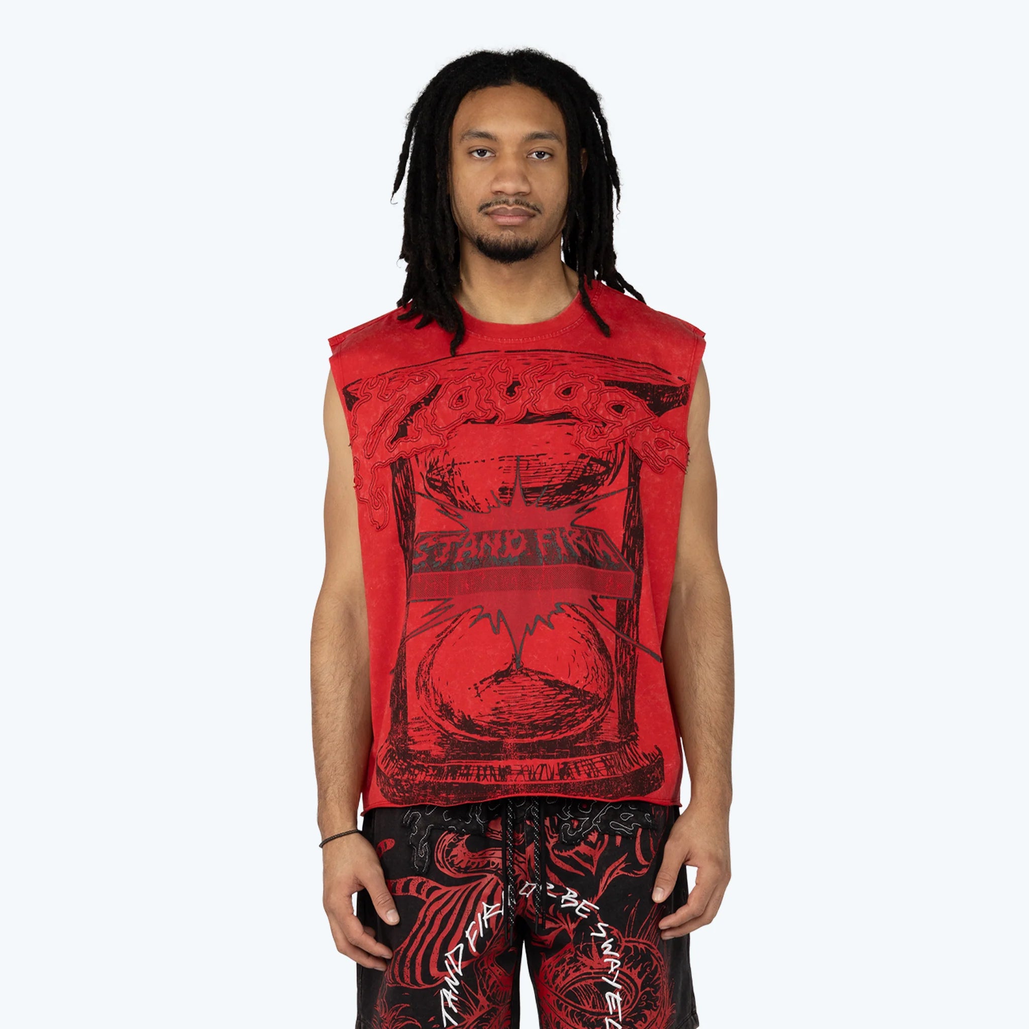 Dystopia Graphic Muscle Tank - True Red
