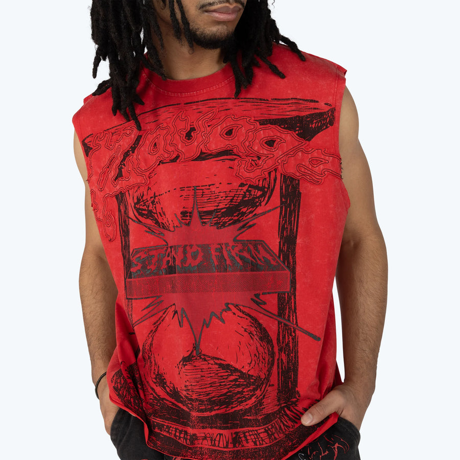 Dystopia Graphic Muscle Tank - True Red