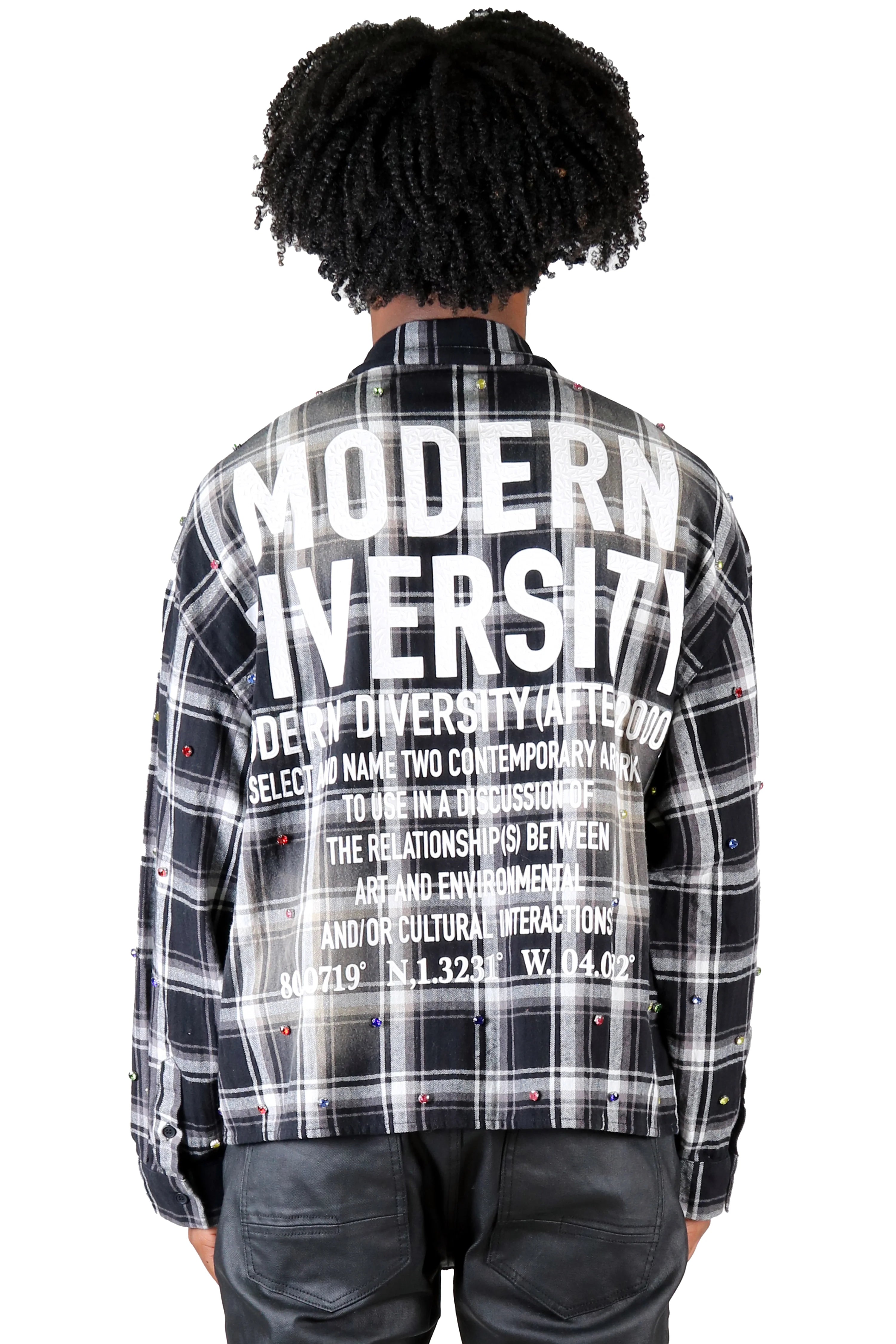 UMBRO Long Sleeve Washed Flannel Crop Top Button Down Shirt