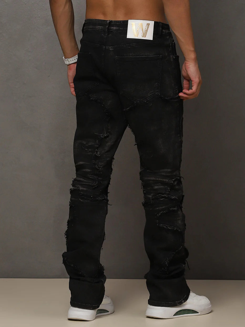 Stacked Fit Jet Black Jeans