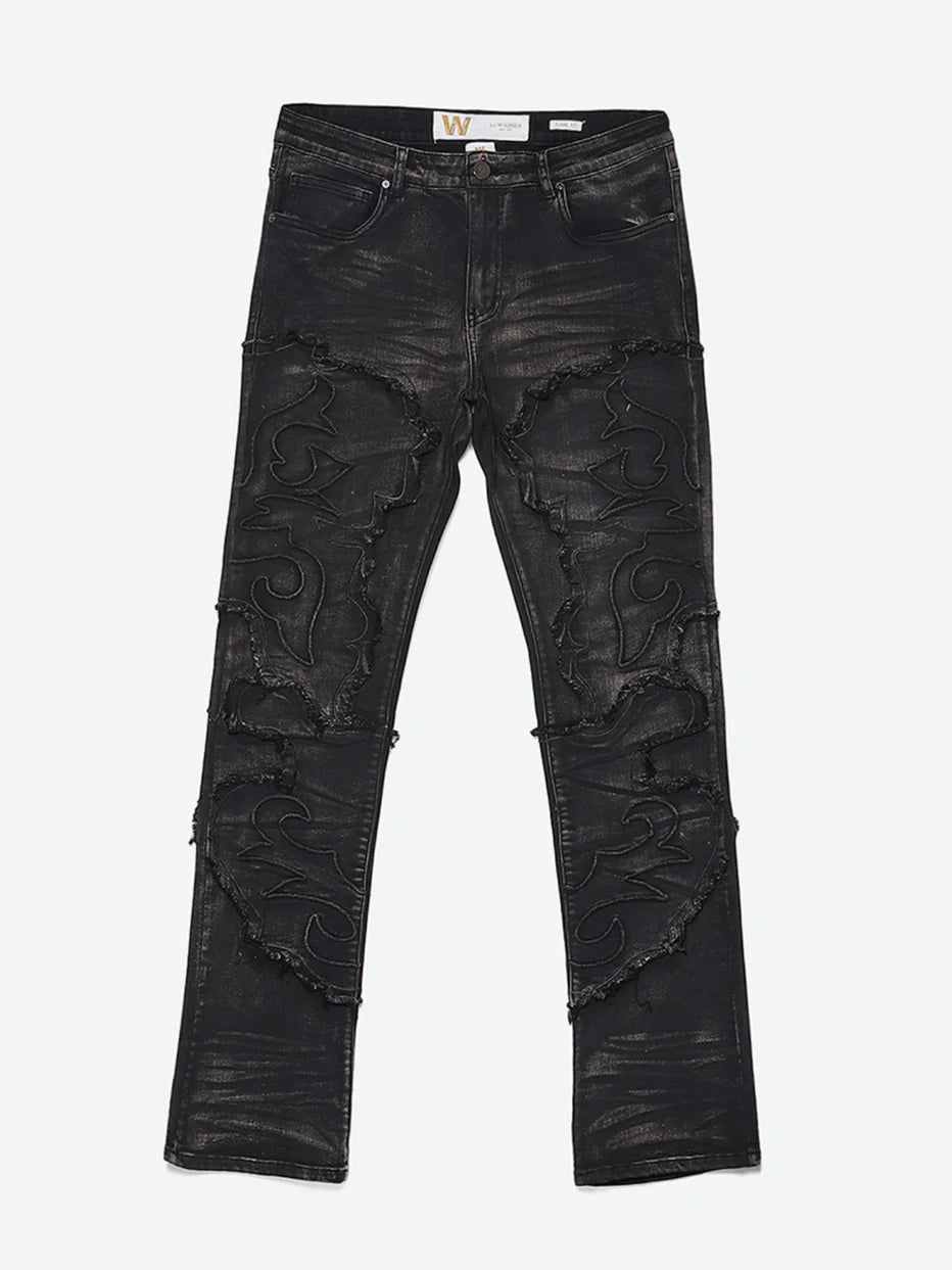 Stacked Fit Jet Black Jeans