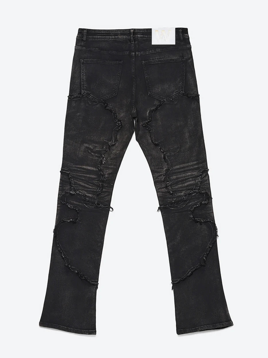 Stacked Fit Jet Black Jeans
